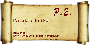 Paletta Erika névjegykártya